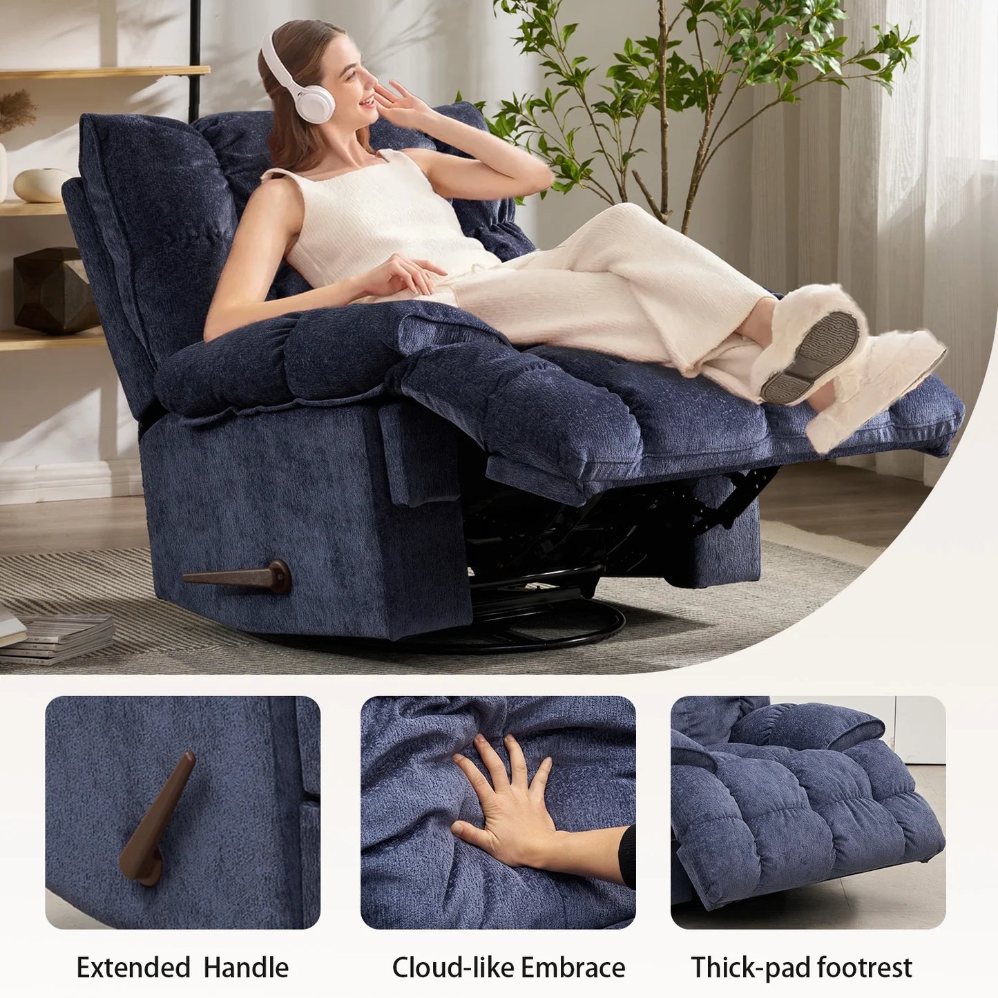 Summer Sale -  Oversized Rocker Recliner Chair